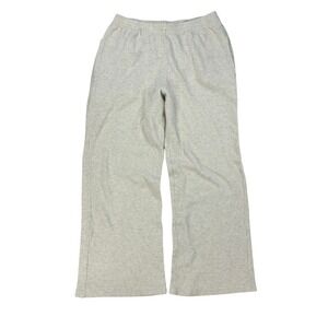 Brandy Melville Sweatpants Womens Gray Wide Leg Drawstring Soft Lounge Y2K